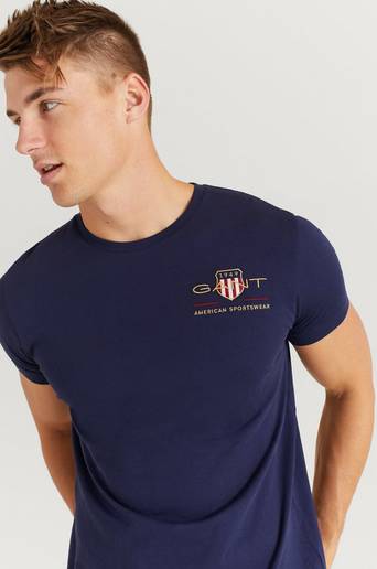 Gant T-Shirt Arcive Shield EMB SS T-Shirt Blå