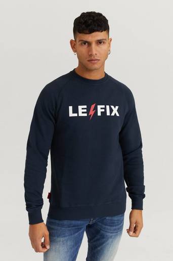 Le Fix Sweatshirt LF Lightning Crew Blå
