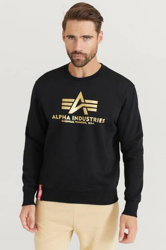 Alpha Industries Sweatshirt Basic Sweater Foil Print Svart