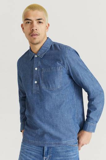 Wood Wood Skjorta Albert Chambray Shirt Blå