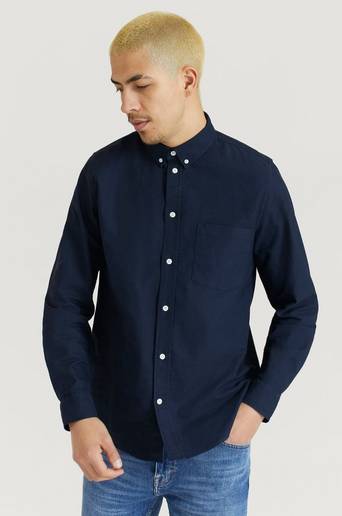 Wood Wood Skjorta Adam Oxford Shirt Blå