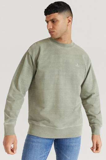 Gant Sweatshirt D2. Sunfaded C-Neck Sweat Grön