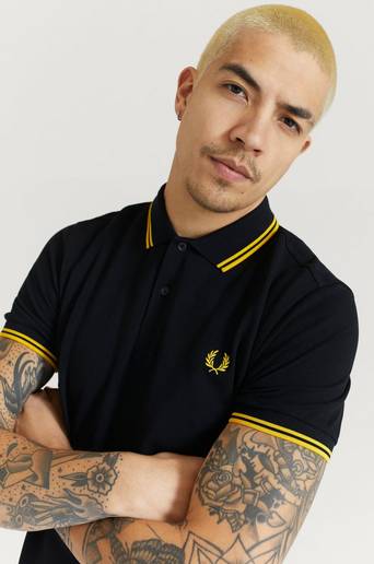 Fred Perry Piké Twin Tipped FP Shirt Svart