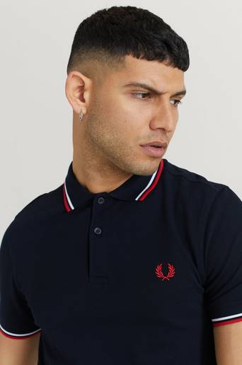 Fred Perry Piké Twin Tipped FP Shirt Blå