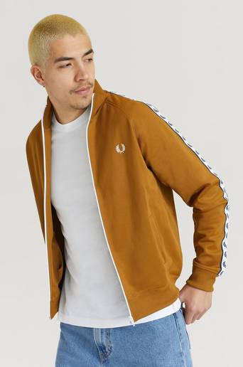Fred Perry Ziptröja Taped Track Jacket Brun