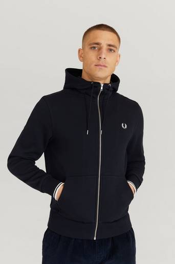 Fred Perry Hoodie Hooded Zip Thro. Sweatsh. Blå