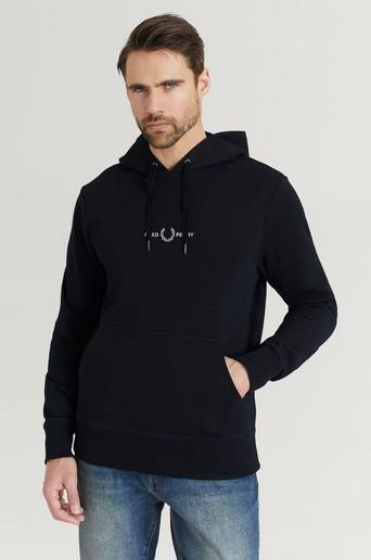 Fred Perry Hoodie Embroid. Hooded Sweatsh. Svart