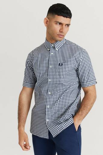 Fred Perry Kortärmad Skjorta Gingham S/S Shirt Blå