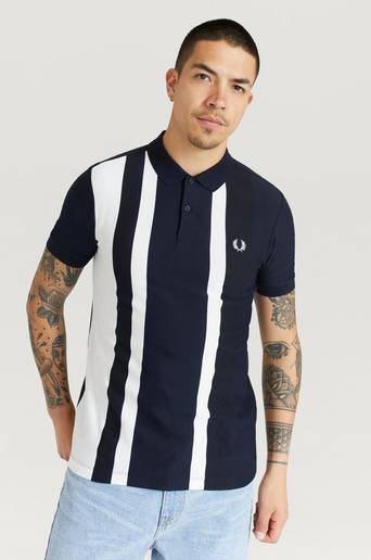 Fred Perry Piké Striped Pique Polo Blå