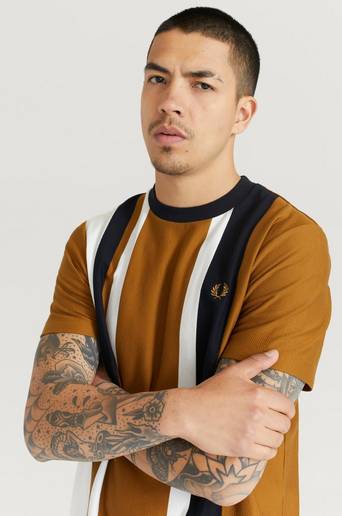 Fred Perry T-Shirt Striped Pique T-Shirt Brun