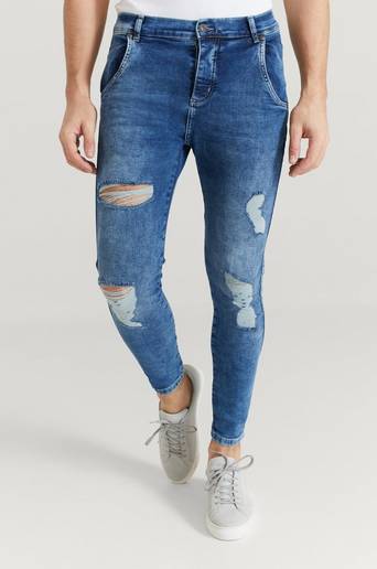 SIKSILK Jeans Distresed Skinny Denims Blå