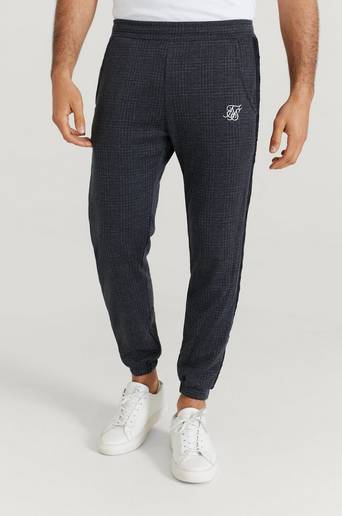 SIKSILK Joggingbyxor Tonal Check Cuffed Pants Grå