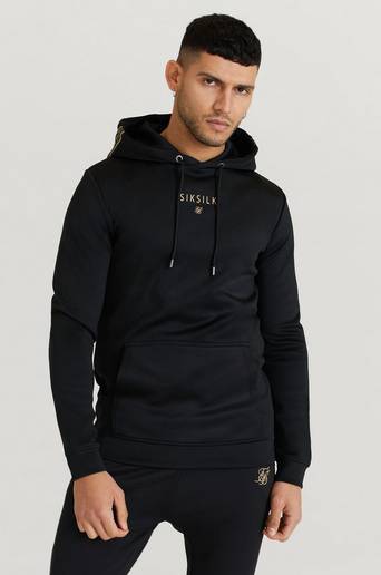 SIKSILK Hoodie Element Muscle Fit Overhead Hoodie Svart