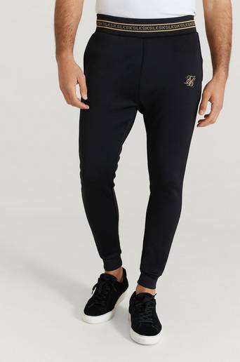 SIKSILK Joggingbyxor Element Muscle Fit Cuff Joggers Svart