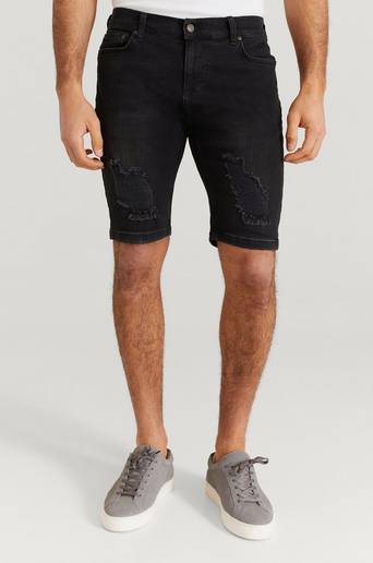 SIKSILK Jeansshorts Distressed Denim Shorts Svart