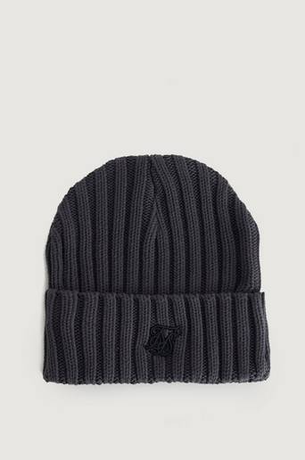 SIKSILK Mössa Ribbed Cuff Knit Beanie Grå