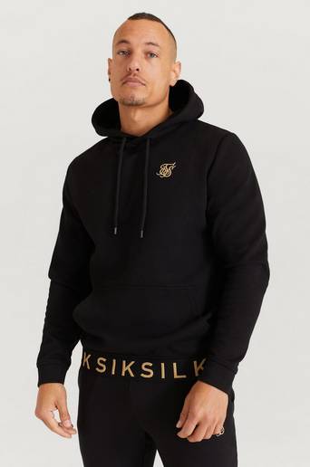 SIKSILK Hoodie Elastic Jacquard Overhead Hoodie Svart