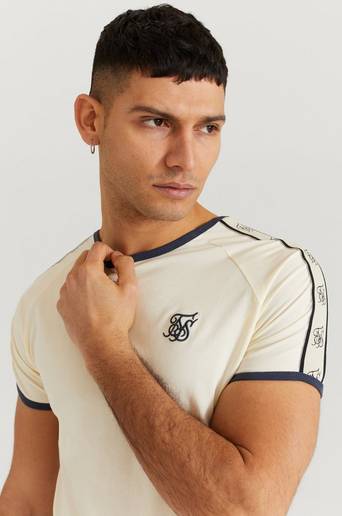 SIKSILK T-Shirt S/S Premium Ringer Gym Tee Vit