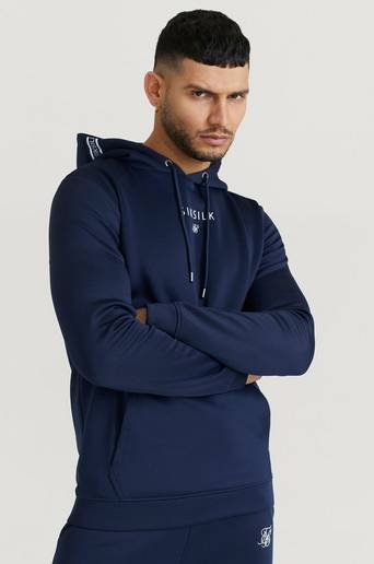 SIKSILK Hoodie Element Muscle Fit Overhead Hoodie Blå