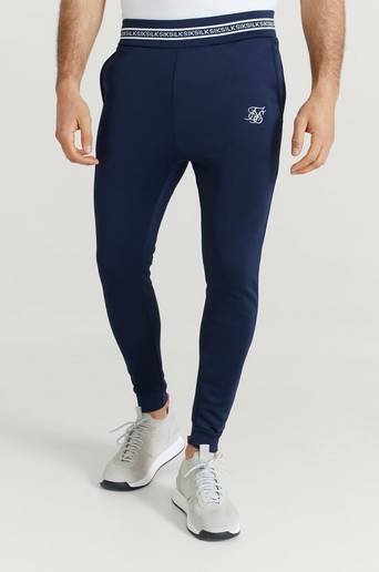 SIKSILK Joggingbyxor Element Muscle Fit Cuff Jogger Blå