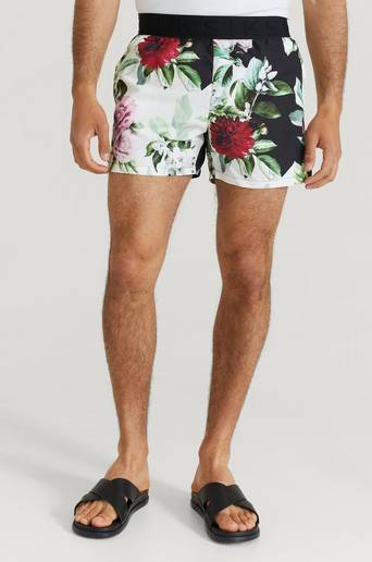 SIKSILK Badshorts Floral Pixel Swim Shorts Svart