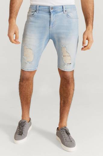 SIKSILK Jeansshorts Distressed Denim Shorts Blå