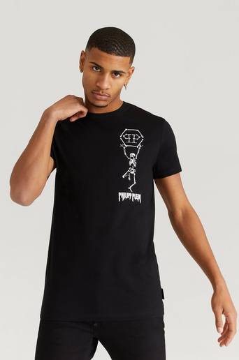 Philipp Plein T-shirt Round Neck SS Skeleton Svart