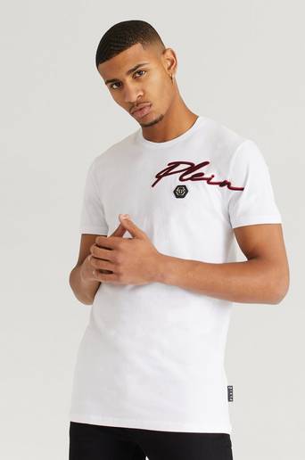 Philipp Plein T-shirt Round Neck SS Signature Vit