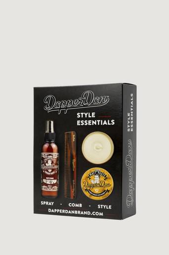 Dapper Dan Styling Essentials Gift Set (200ml Sea Salt, Matte Paste, Styling Comb) Brun