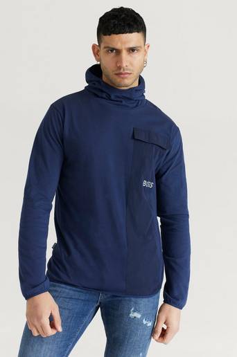 BOSS Hoodie LS-Shirt Hooded Blå