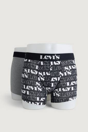 Levi's Boxerkalsonger Levi's Logo Aop Boxer Brief 2-pack Svart