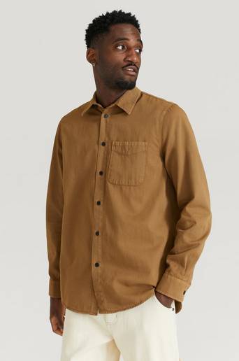 Nudie Jeans Overshirt Chet Pigment Dye Brun