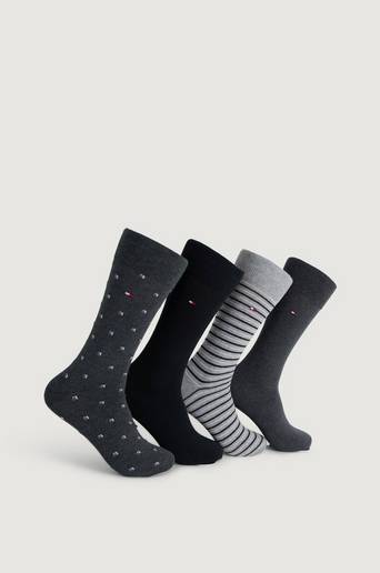 Tommy Hilfiger Strumpor TH Men Sock 4P Tin Giftbox Stripe 4-pack Svart