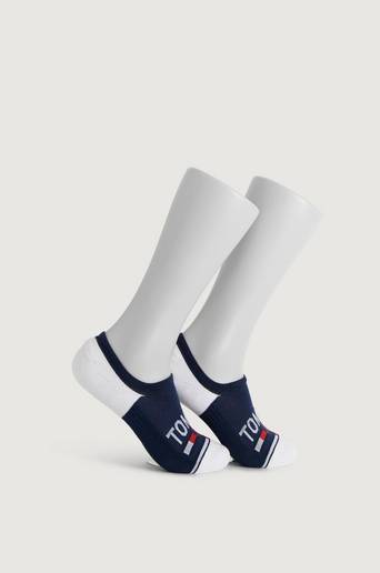 Tommy Hilfiger 2-Pack Strumpor TH Unisex Tommy Jeans No Show High Cut 2P Blå