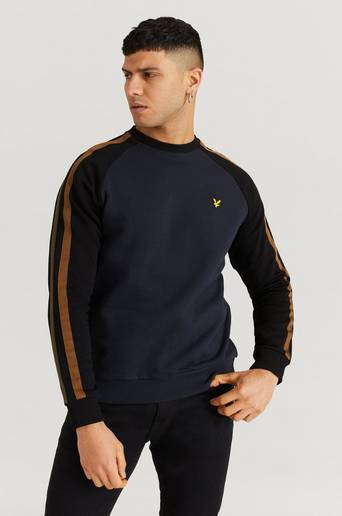 Lyle & Scott Sweatshirt Colour Block Crew Blå