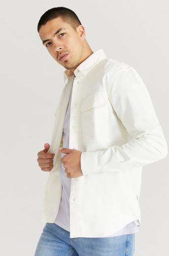 Woodbird Overshirt Hoxen Work Shirt Vit