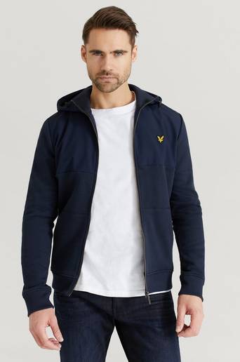 Lyle & Scott Hoodie Softshell Jersey Zip Hoodie Blå