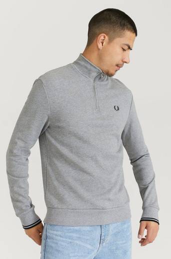 Fred Perry Tröja Half Zip Sweatshirt Grå