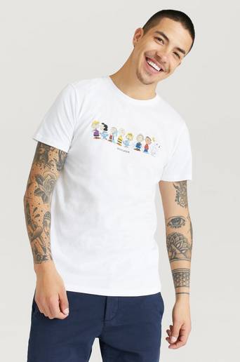 Dedicated T-Shirt Stockholm Peanuts Crew White Vit