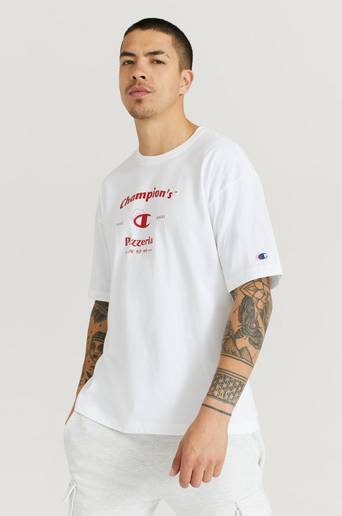 Champion Reverse Weave T-Shirt T T-Shirt Vit