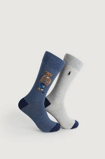 Polo Ralph Lauren 2-Pack Strumpor Bear Sock Grå