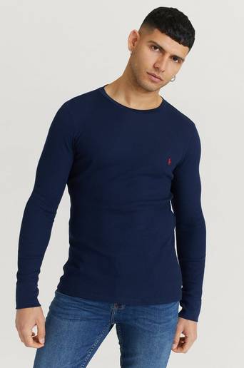 Polo Ralph Lauren Långärmad T-Shirt Waffle Crew L/S Tee Blå