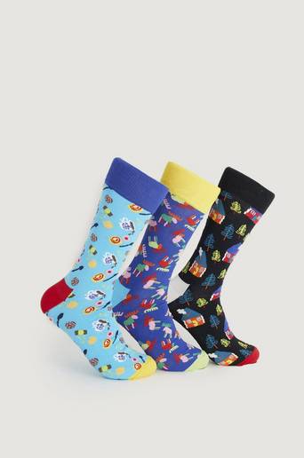 Happy Socks Presentask Swedish Edition Gift Set 3-pack Multi