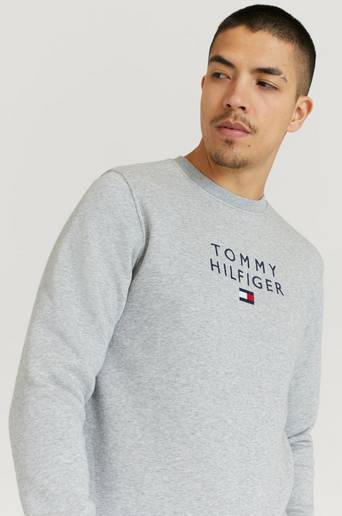 Tommy Hilfiger Sweatshirt Stacked Tommy Flag Crewneck Grå