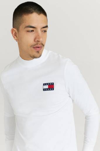 Tommy Hilfiger Långärmad T-Shirt TJM Badge Mock Neck Longsleeve Vit