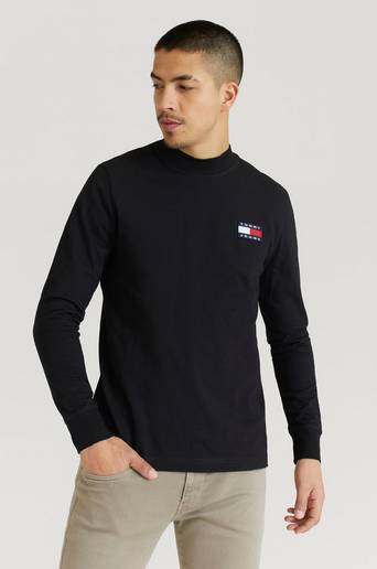 Tommy Hilfiger Långärmad T-Shirt TJM Badge Mock Neck Longsleeve Svart