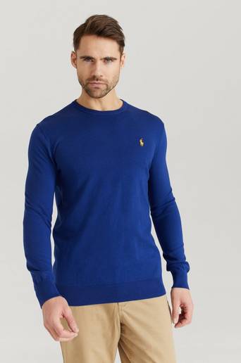 Polo Ralph Lauren Stickad Tröja SSC26 Pima Cotton Knit Blå