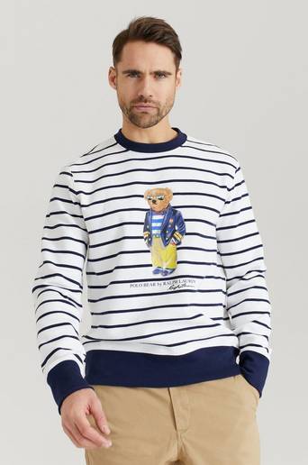 Polo Ralph Lauren Sweatshirt KSC30 Striped Bear Sweater Vit