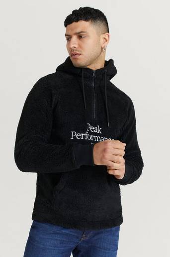 Peak Performance Hoodie M Original Pile HZ Hood-BLACK Svart