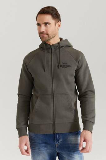 Peak Performance Hoodie M Original Zip Hood-BLACK OLIVE Grön